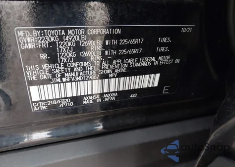 2021 Toyota Rav4 Hybrid Le from USA, damaged, VIN JTMLWRFV3MD129867